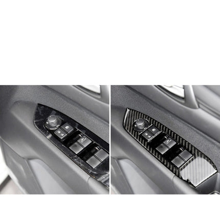 Car Carbon Fiber Window Buttons Panel Decorative Sticker for Mazda CX-5 2017-2018, Right Drive