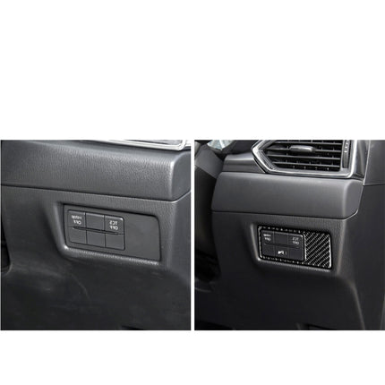 Car Carbon Fiber Headlight Panel Decorative Sticker for Mazda CX-5 2017-2018, Right Drive