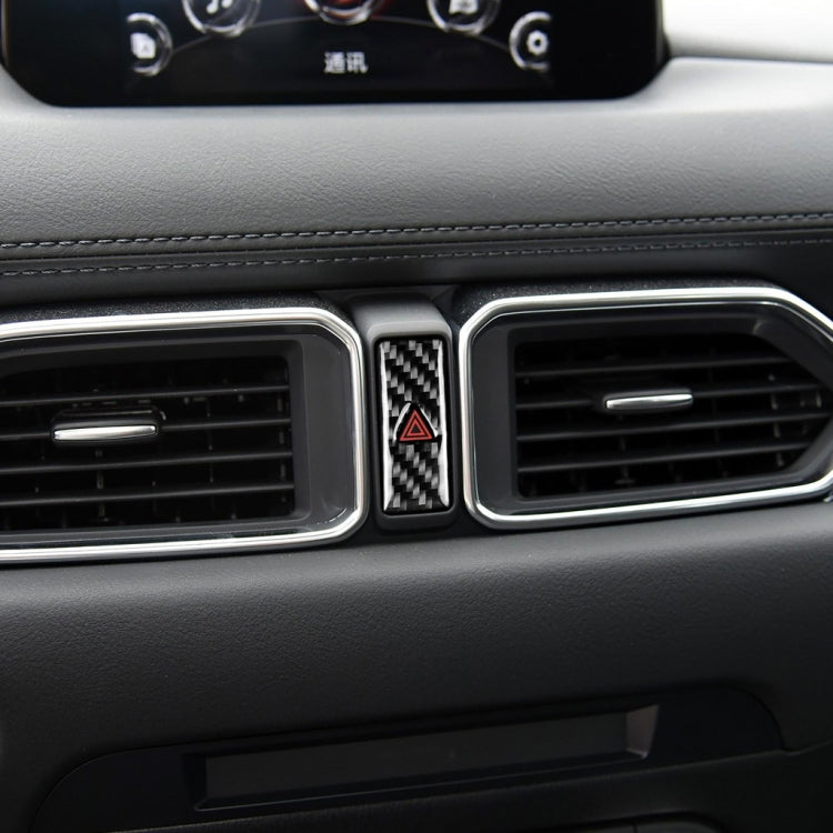Car Carbon Fiber Warning Light Decorative Sticker for Mazda CX-5 2017-2018, Left and Right Drive Universal