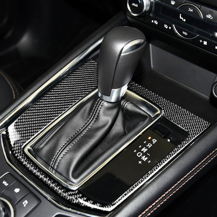 Car Carbon Fiber Gear Panel Decorative Sticker for Mazda CX-5 2017-2018, Right Drive