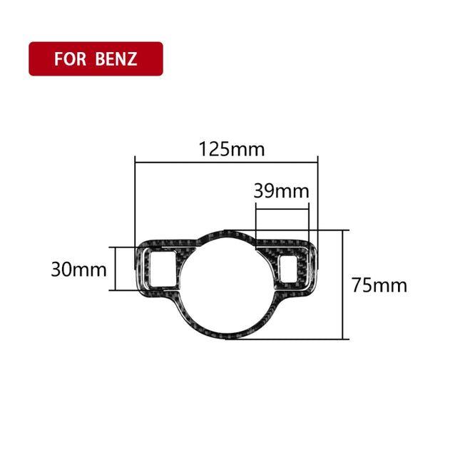 Car Carbon Fiber Solid Color Headlight Switch C Decorative Sticker for Mercedes-Benz A 2013-2018/B Class 2013-2018/C Class 2007-2013, Left Drive