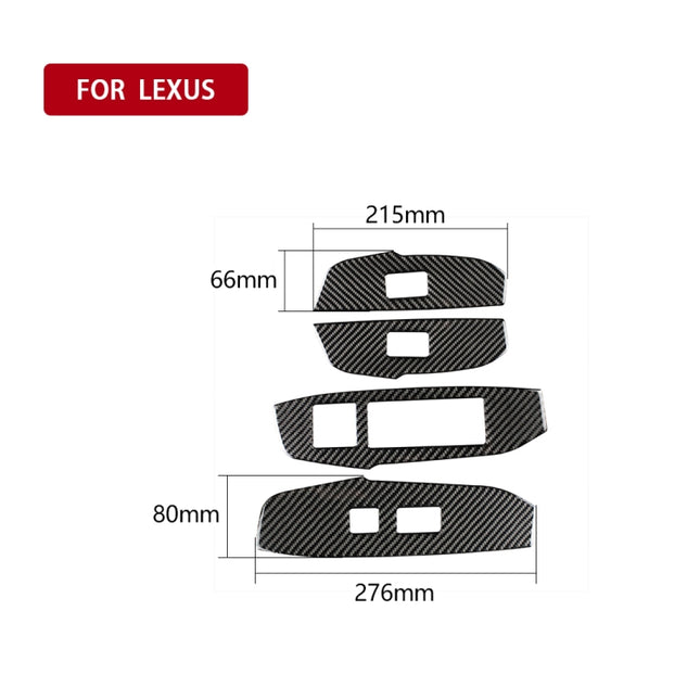 Car Carbon Fiber Window Glass Lift Decorative Sticker for Lexus NX200 / 200t / 300h 2014-2021, Right Drive, Window Glass Lift, Right Drive