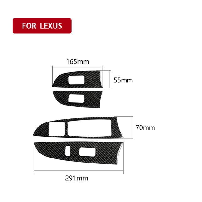 Car Carbon Fiber Window Glass Lift Decorative Sticker for Lexus IS250 300 350C 2006-2012, Right Drive, Window Glass Lift, Right Drive