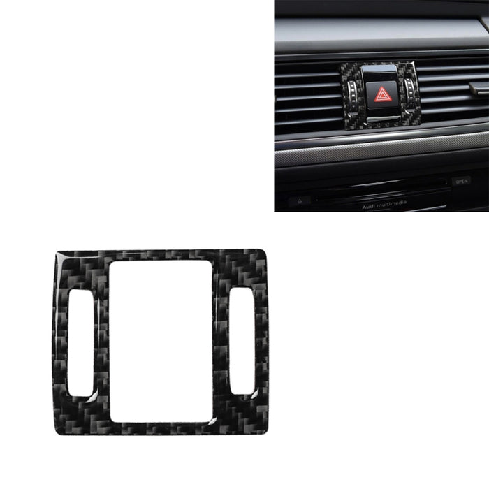 Car Carbon Fiber Warning Light Decorative Sticker for Audi A6 S6 C7 A7 S7 4G8 2012-2018, Left and Right Drive Universal, Warning Light