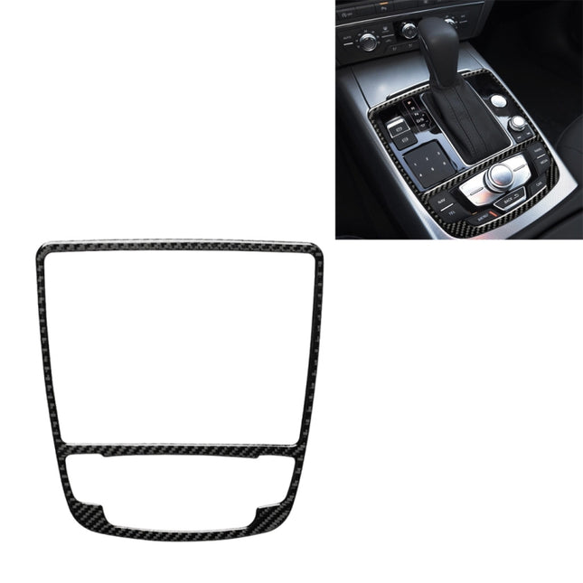 Car Carbon Fiber Gear Shift Panel Decorative Sticker for Audi A6 S6 C7 A7 S7 4G8 2012-2018, Left and Right Drive Universal