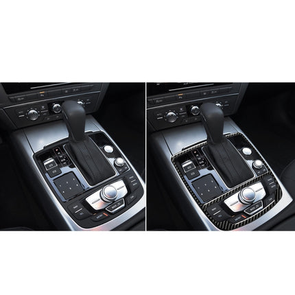 Car Carbon Fiber Gear Shift Panel Decorative Sticker for Audi A6 S6 C7 A7 S7 4G8 2012-2018, Left and Right Drive Universal