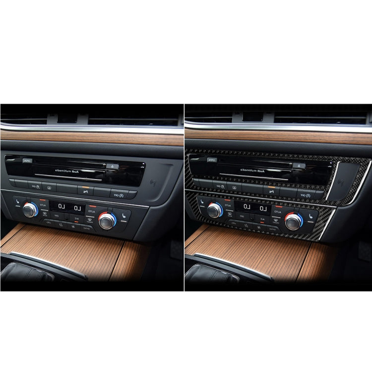 Car Carbon Fiber Air Conditioning CD Panel Decorative Sticker for Audi A6 S6 C7 A7 S7 4G8 2012-2018, Right Drive