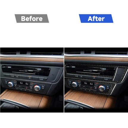 Car Carbon Fiber Air Conditioning CD Panel Decorative Sticker for Audi A6 S6 C7 A7 S7 4G8 2012-2018, Right Drive, Air Conditioning CD Panel, Right Drive