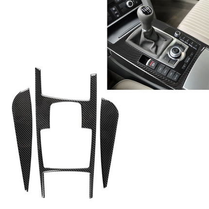 Car Carbon Fiber Gear Shift Position + Side Panel Decorative Sticker for Audi A6 2005-2011, Left Drive, High Configuration, Gear Shift Position Left Drive, High Configuration