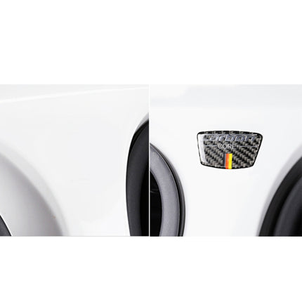 Car Carbon Fiber German Flag Pattern Doorpost Decorative Sticker for Audi TT, Left and Right Drive Universal