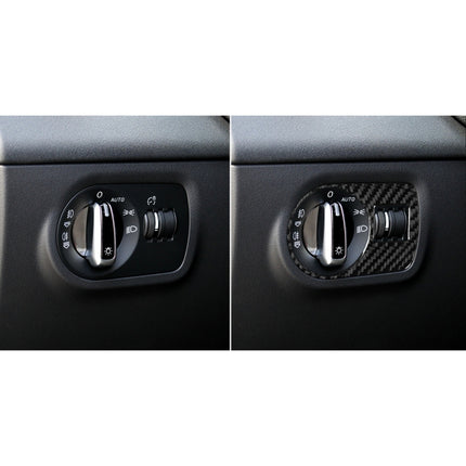 Car Carbon Fiber Headlight Switch Decorative Sticker for Audi TT 8n 8J MK123 TTRS 2008-2014, Left Drive