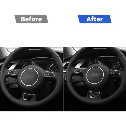 Car Carbon Fiber Steering Wheel Decorative Sticker for Audi A3 / S3 2014-2019, Left and Right Drive Universal, Steering Wheel