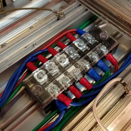 5 PCS Car 8-way 25A TB-2508 Dual Row Power Terminal Connector + 8-position Connection Strip with Cover