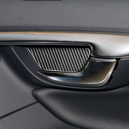 4 PCS Car Carbon Fiber Inner Door Bowl Decorative Stickers for Volvo V60 2010-2017 / S60 2010-2018, Left and Right Drive Universal, Inner Door Bowl