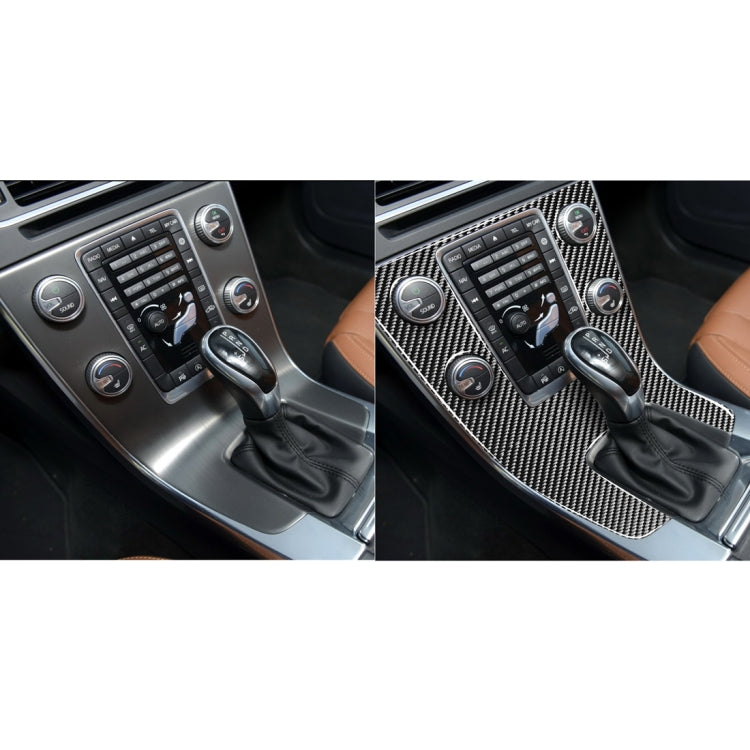 Car Carbon Fiber Central Control Panel Decorative Stickers for Volvo V60 2010-2017 / S60 2010-2018, Left Drive