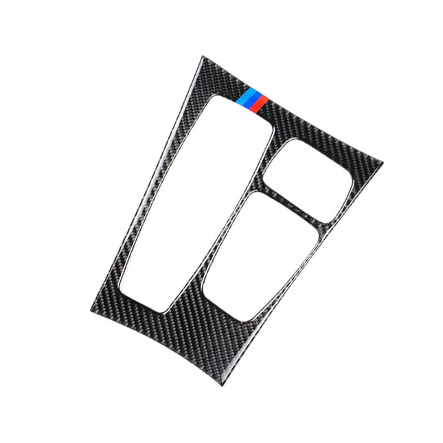 Car Carbon Fiber Tricolor Gear Panel Decorative Sticker for BMW X5 2008-2013 / X6 2009-2014, Low-level Configuration Left Drive, Gear Panel(Tricolor)