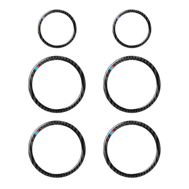 6 in 1 Car Carbon Fiber Tricolor Horn Ring Decorative Sticker for BMW 2008-2013 E70 / 2008-2014 E71, Left and Right Drive Universal, Horn Ring(Tricolor)