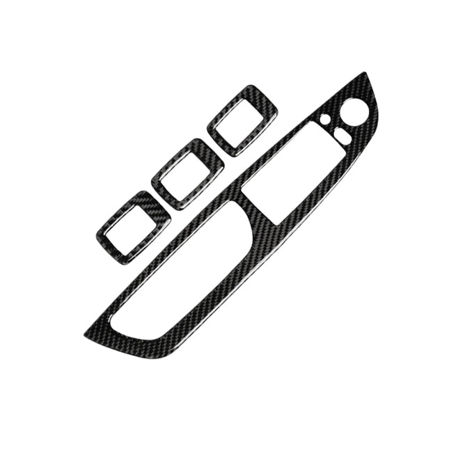 4 in 1 Car Carbon Fiber Solid Color Window Lift Switch Panel Decorative Sticker for BMW 2008-2013 X5 E70 / 2009-2014 X6 E71, High Configuration Left Drive, Window Lift Switch Panel