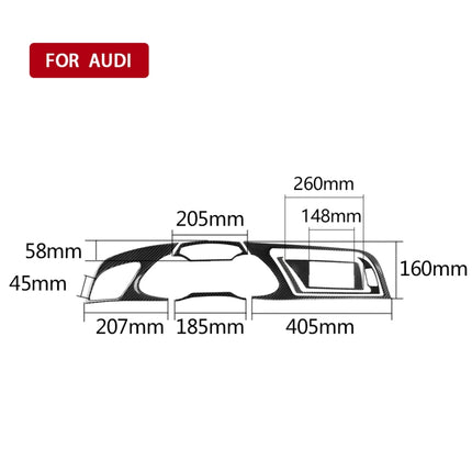Car Carbon Fiber Dashboard Frame Decorative Sticker for Audi A4 2009-2010 / A4L 2009-2012, Left Drive, For Audi A4 2009-2010