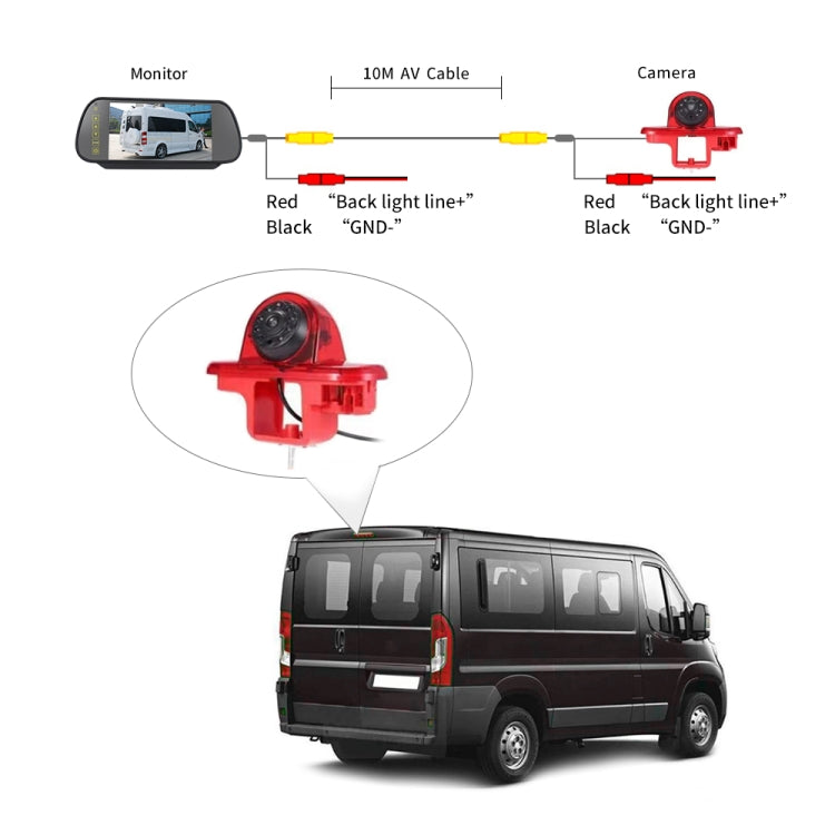 PZ464 Car Waterproof Brake Light View Camera + 7 inch Rearview Monitor for Renault / Vauxhall, PZ464 + 7 inch Rearview Monitor