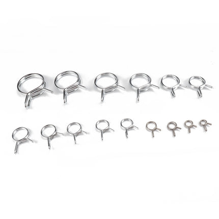 180 PCS Double Wire Spring Tube Clamp Water Pipe Clamps, Size: 5-24mm