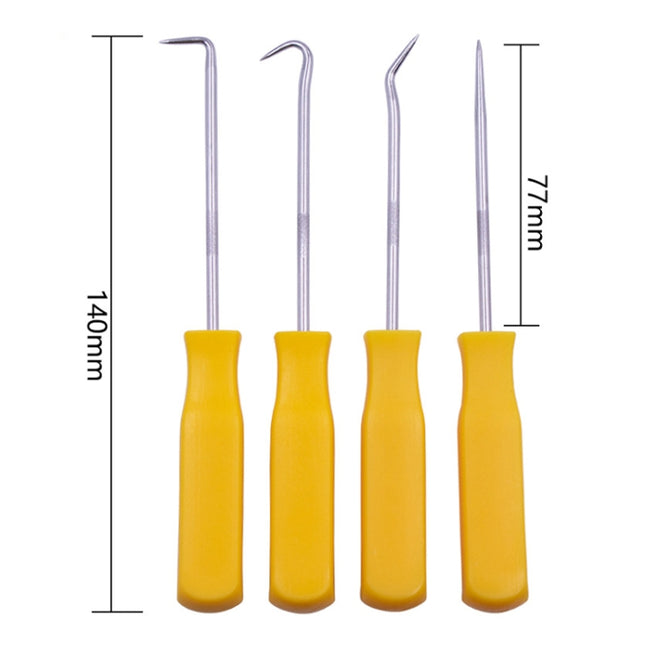4 PCS Car Pick and Hook Set O Ring Oil Seal Gasket Puller Remover Craft Hand Tool Car Remover Tool Set, Oil Seal Gasket Puller(Blue), Oil Seal Gasket Puller(Yellow)