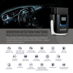 Viecar VP003 Car Mini OBD + USB / Type-C Interface Fault Detector V2.2 Bluetooth Diagnostic Tool, VP003