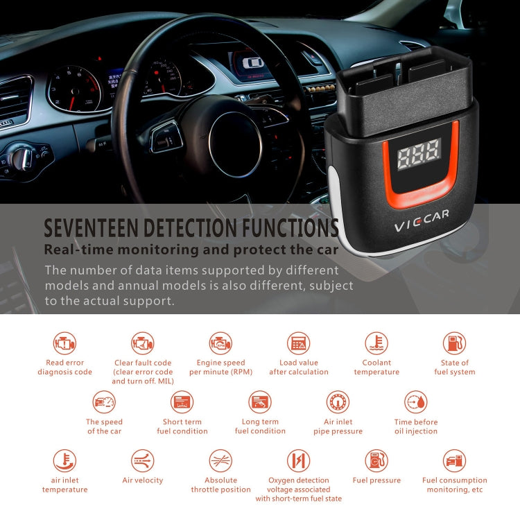 Viecar VP002 Car Mini OBD Fault Detector V1.5 WiFi Diagnostic Tool, VP002