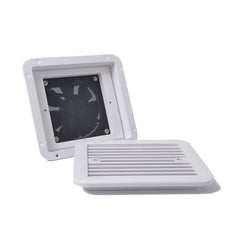 12V White Air Vent with Fan RV Trailer Caravan Gale Side Air Ventilation, A0672-02