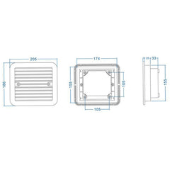 12V White Air Vent with Fan RV Trailer Caravan Mute Side Air Ventilation, A0672-01