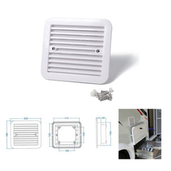 12V White Air Vent with Fan RV Trailer Caravan Mute Side Air Ventilation, A0672-01
