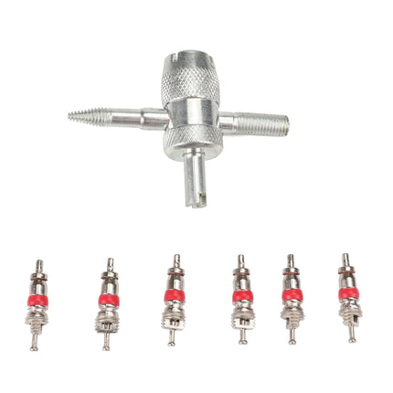 4 in 1 Remover Tool + 6 Car Trunk Motorcycles Tire Valve, A2203