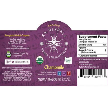Organic Chamomile Tincture - MIND & BODY CALMING