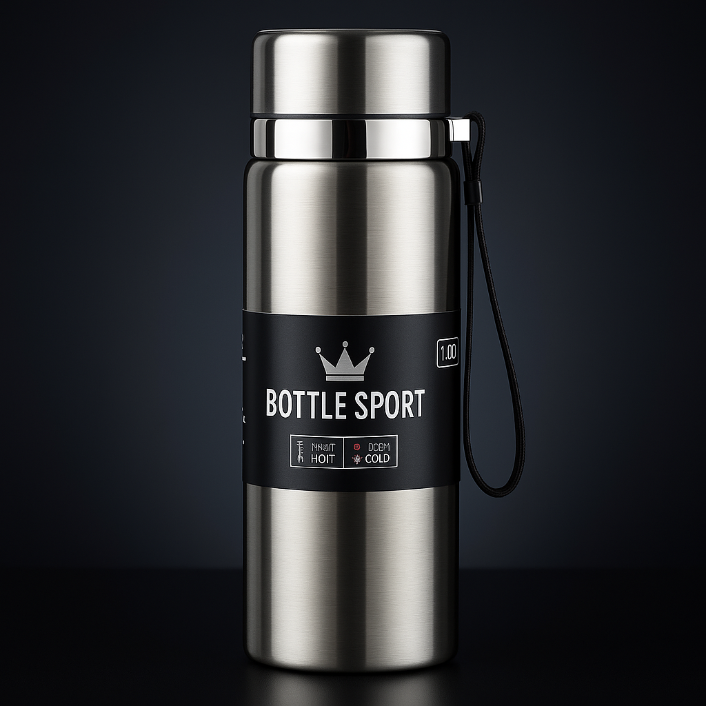 1L Thermal Water Bottle – Stainless Steel Vacuum Flask, Hot & Cold Insulated Thermos Bottle for Water, Tea & Coffee