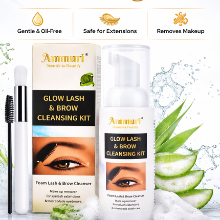 Eyelash Extension Shampoo & Lash Brow Cleansing Kit | Ammuri