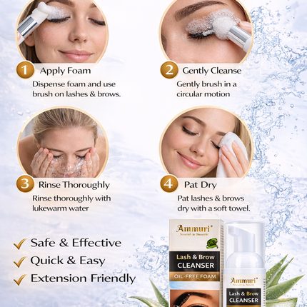 Eyelash Extension Shampoo & Lash Brow Cleansing Kit | Ammuri
