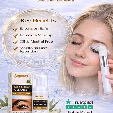Eyelash Extension Shampoo & Lash Brow Cleansing Kit | Ammuri