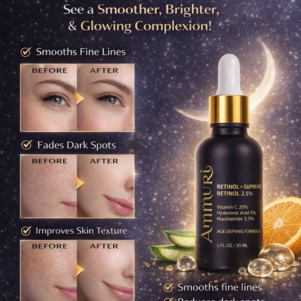 Retinol Supreme 2.5% Serum for Anti-Ageing & Age-Defying Skin | Ammuri