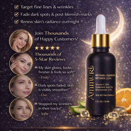 Retinol Supreme 2.5% Serum for Anti-Ageing & Age-Defying Skin | Ammuri