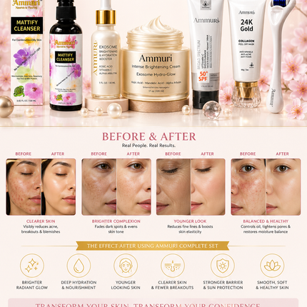 Complete Brightening Skincare & Beauty Set | Nourish, Treat & Glow | Ammuri