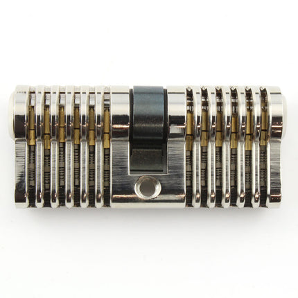 Dangerfield Aerospace Cutaway Practice Lock +Pins and Tweezers - Repinnable, Configurable Solid Metal Training Lock