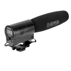 BOYA BY-DMR7 Shotgun Condenser Broadcast Microphone with LCD Display & Integrated Flash Recorder for Canon / Nikon / Sony DSLR Cameras and Video Cameras, BY-DMR7