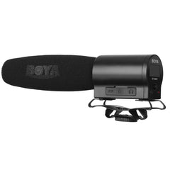 BOYA BY-DMR7 Shotgun Condenser Broadcast Microphone with LCD Display & Integrated Flash Recorder for Canon / Nikon / Sony DSLR Cameras and Video Cameras, BY-DMR7