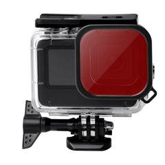 Waterproof Case + Touch Back Cover + Color Lens Filter for GoPro HERO10 Black / HERO9 Black, Case + Touch Cover + Pink Filter for GoPro9, Case + Touch Cover + Purple Filter for GoPro9, Case + Touch Cover + Red Filter for GoPro9