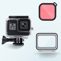 45m Waterproof Case + Touch Back Cover + Color Lens Filter for GoPro HERO8 Black, Case + Touch Cover + Pink Filter for GoPro8, Case + Touch Cover + Purple Filter for GoPro8, Case + Touch Cover + Red Filter for GoPro8