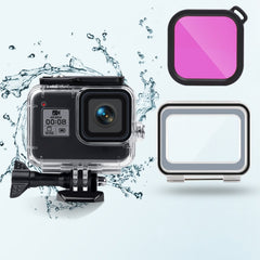 45m Waterproof Case + Touch Back Cover + Color Lens Filter for GoPro HERO8 Black, Case + Touch Cover + Pink Filter for GoPro8, Case + Touch Cover + Purple Filter for GoPro8, Case + Touch Cover + Red Filter for GoPro8