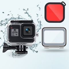 45m Waterproof Case + Touch Back Cover + Color Lens Filter for GoPro HERO8 Black, Case + Touch Cover + Pink Filter for GoPro8, Case + Touch Cover + Purple Filter for GoPro8, Case + Touch Cover + Red Filter for GoPro8