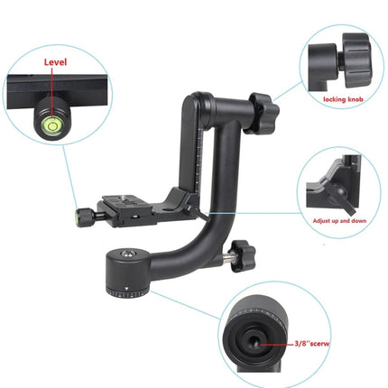 YELANGU Horizontal 360 Degree Gimbal Tripod Head for Home DV and SLR Cameras, YLG0401E