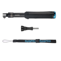 Tragbarer, faltbarer Stativhalter, Selfie-Einbeinstativ-Stick für GoPro, Insta360, DJI und andere Actionkameras, Länge: 23,5–81 cm, RUIGPRO
