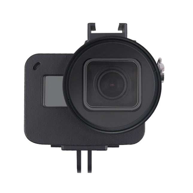 Housing Shell CNC Aluminum Alloy Protective Cage with Insurance Frame & 52mm UV Lens for GoPro HERO7 Black /6 /5, 52mm UV Black, 52mm UV Blue, 52mm UV Red